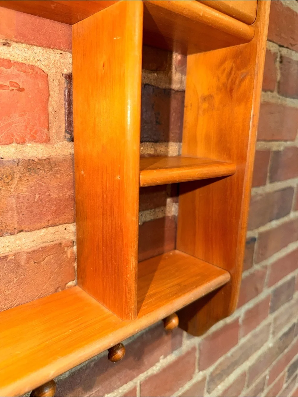Wooden Heart Shelf Wall Decor - Natural Wood Finish